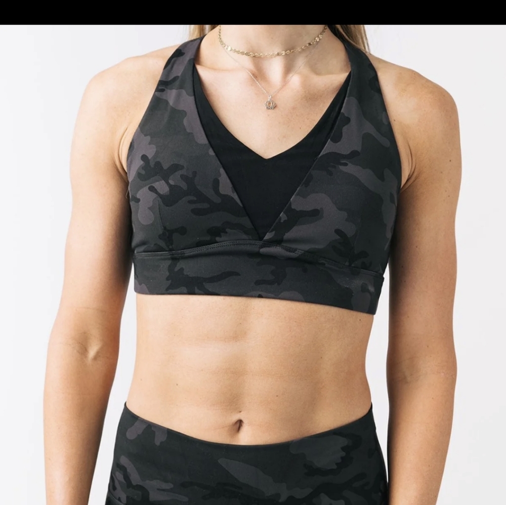 Zyia Forest camo adjustable sports bra